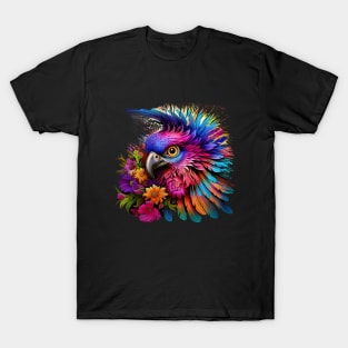 Illustration - Vibrant Vector Parrot, Colorful Feathers, and Matching Hues - a Burst of Music-inspired Art. T-Shirt